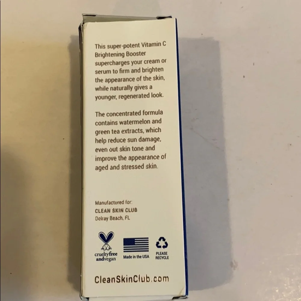 CLEAN SKIN CLUB Vitamin C Brightening Booster $50 NIB